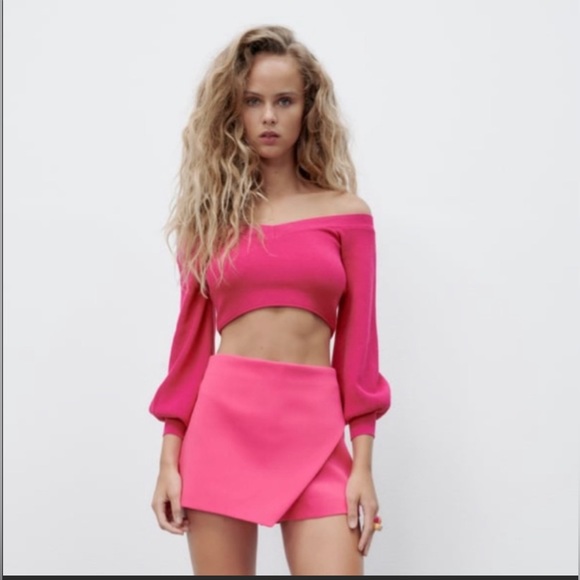 Zara Skirts Zara Hot Pink Skort Poshmark
